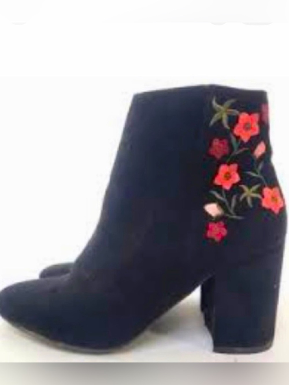 Abound Black And Rust Suede Embroidered Booties Size 8.5 Like New
